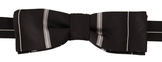 Dolce & Gabbana Elegant Silk Bow Tie In Black And Grey