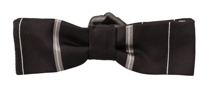 Dolce & Gabbana Elegant Silk Bow Tie In Black And Grey
