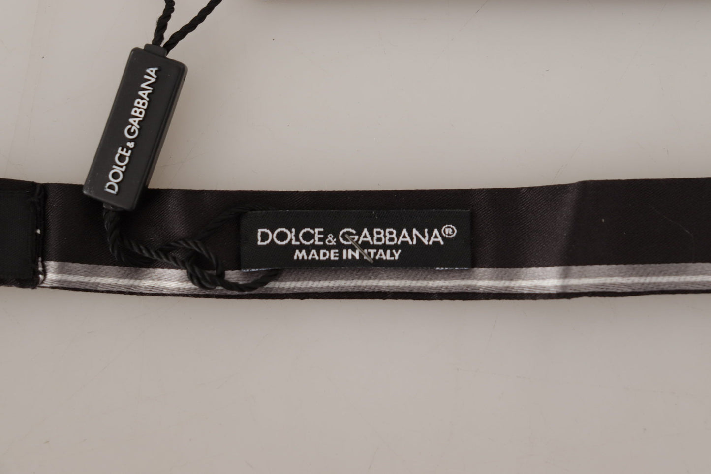 Dolce & Gabbana Elegant Silk Bow Tie In Black And Grey