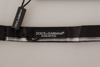Dolce & Gabbana Elegant Silk Bow Tie In Black And Grey