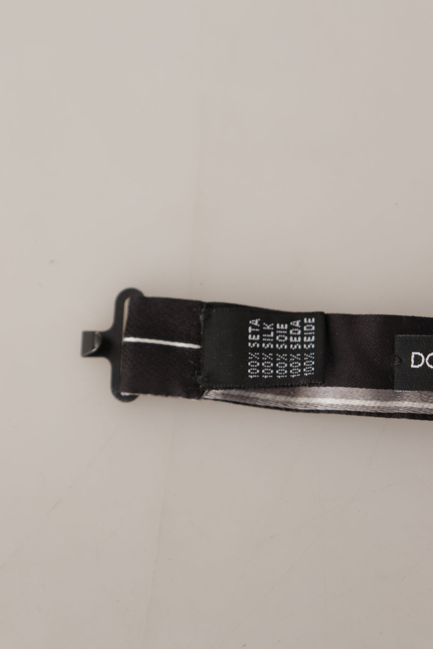 Dolce & Gabbana Elegant Silk Bow Tie In Black And Grey