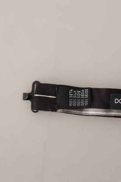 Dolce & Gabbana Elegant Silk Bow Tie In Black And Grey