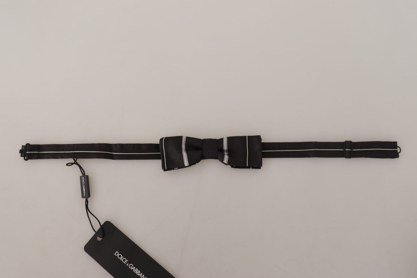 Dolce & Gabbana Elegant Silk Bow Tie In Black And Grey