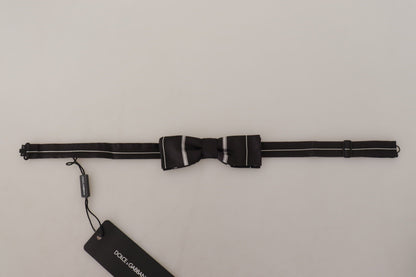 Dolce & Gabbana Elegant Silk Bow Tie In Black And Grey
