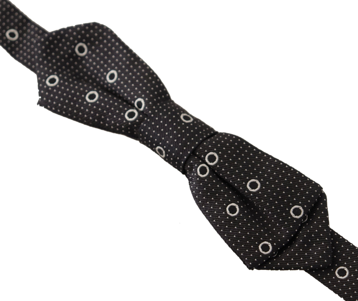 Dolce & Gabbana Polka Dot Silk Bow Tie In Black And White