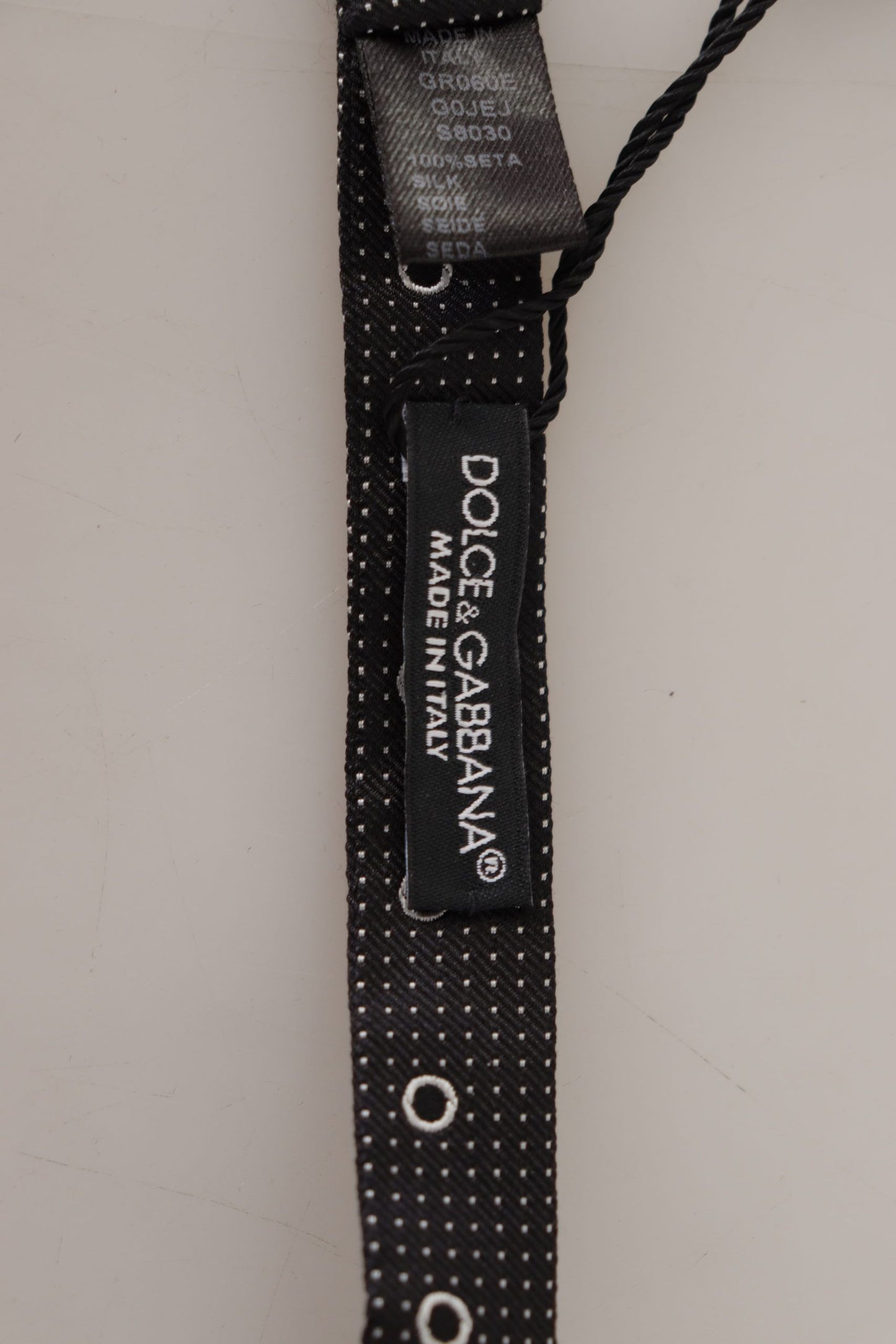 Dolce & Gabbana Polka Dot Silk Bow Tie In Black And White