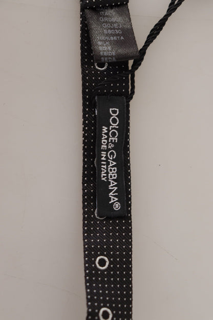 Dolce & Gabbana Polka Dot Silk Bow Tie In Black And White