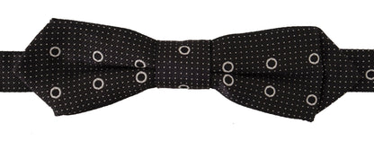 Dolce & Gabbana Polka Dot Silk Bow Tie In Black And White