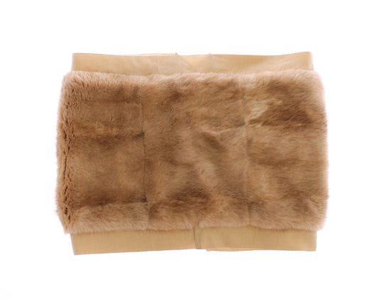 Dolce & Gabbana Exclusive Beige Mink Fur Scarf Wrap