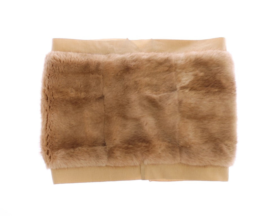 Dolce & Gabbana Exclusive Beige Mink Fur Scarf Wrap