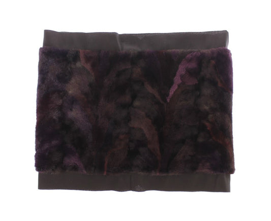 Dolce & Gabbana Exquisite Purple Mink Fur Scarf Wrap