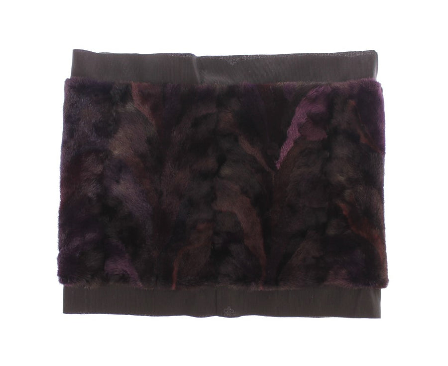 Dolce & Gabbana Exquisite Purple Mink Fur Scarf Wrap