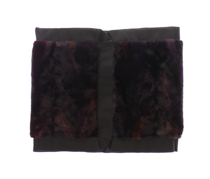 Dolce & Gabbana Exquisite Purple Mink Fur Scarf Wrap