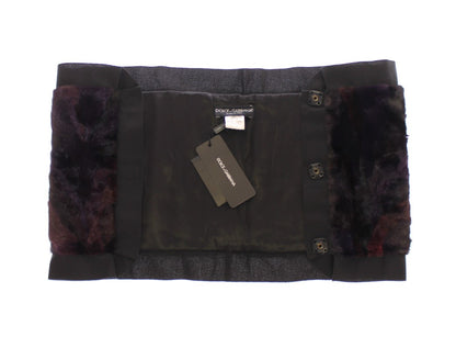 Dolce & Gabbana Exquisite Purple Mink Fur Scarf Wrap