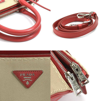 Prada Brown Canvas Handbag