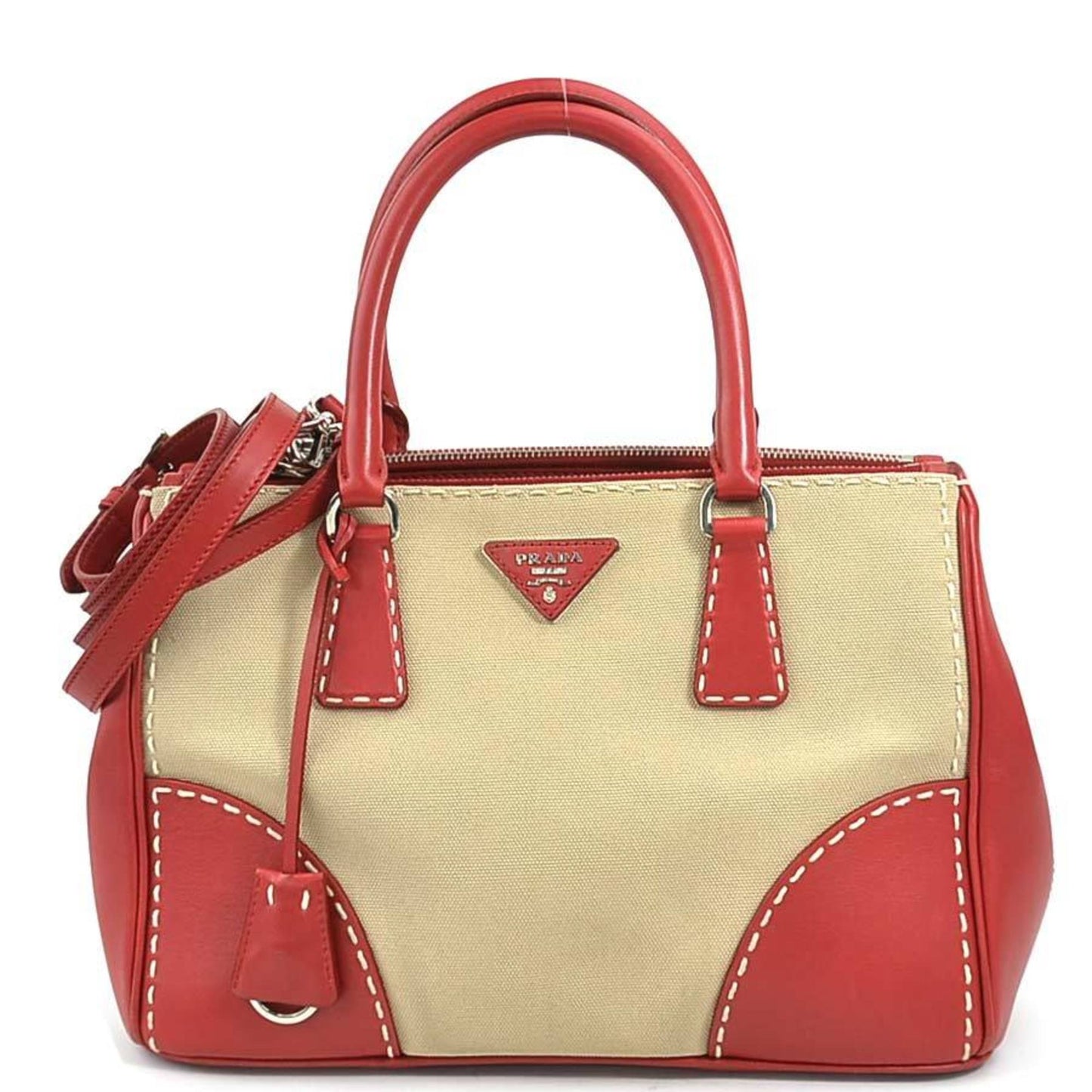 Prada Brown Canvas Handbag