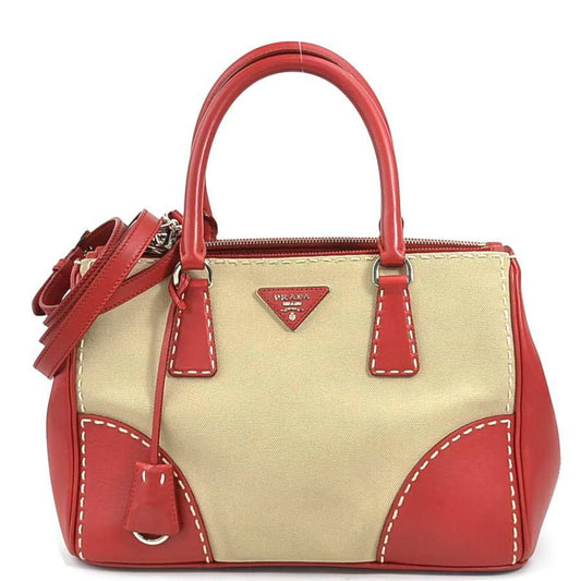 Prada Brown Canvas Handbag