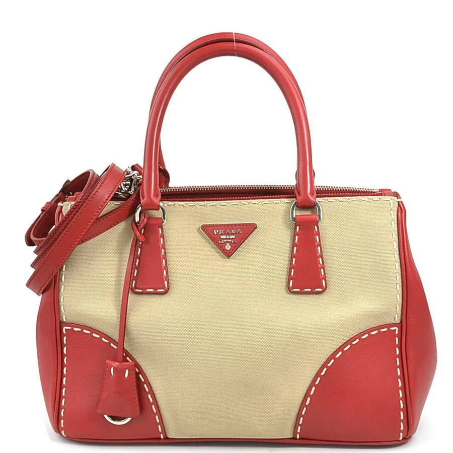Prada Brown Canvas Handbag