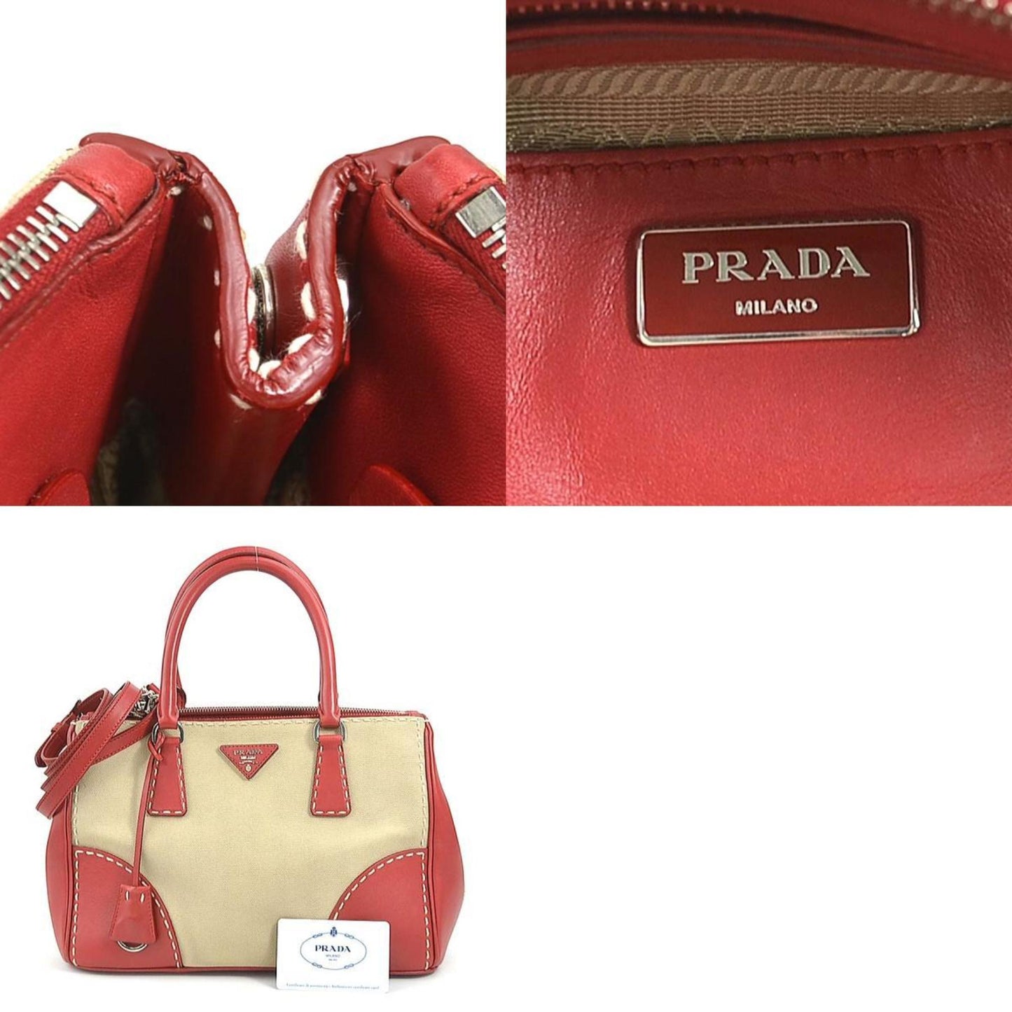 Prada Brown Canvas Handbag