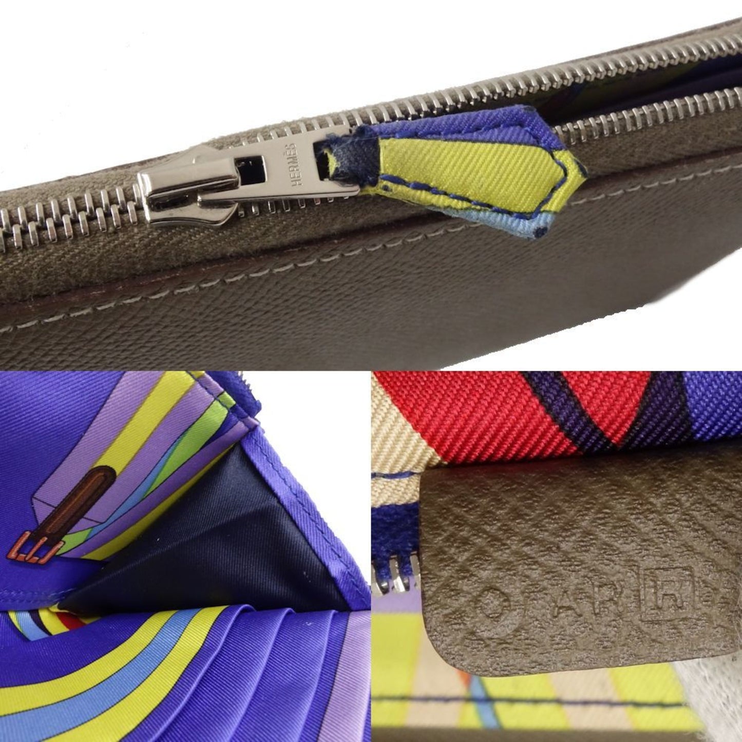 Hermès Gray Leather Silk'in