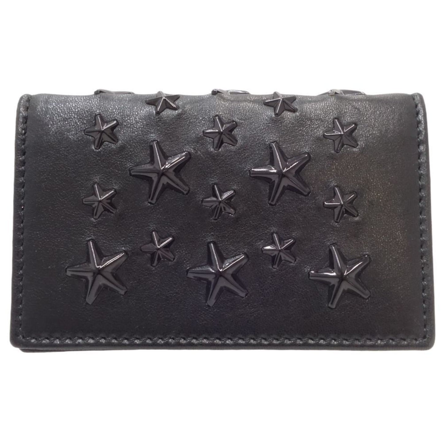 Jimmy Choo Black Leather Star Studs
