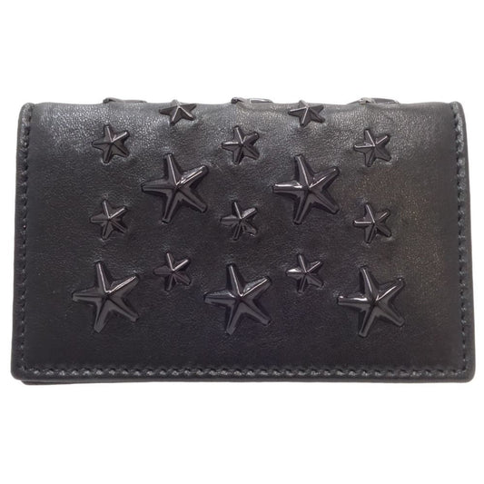 Jimmy Choo Black Leather Star Studs