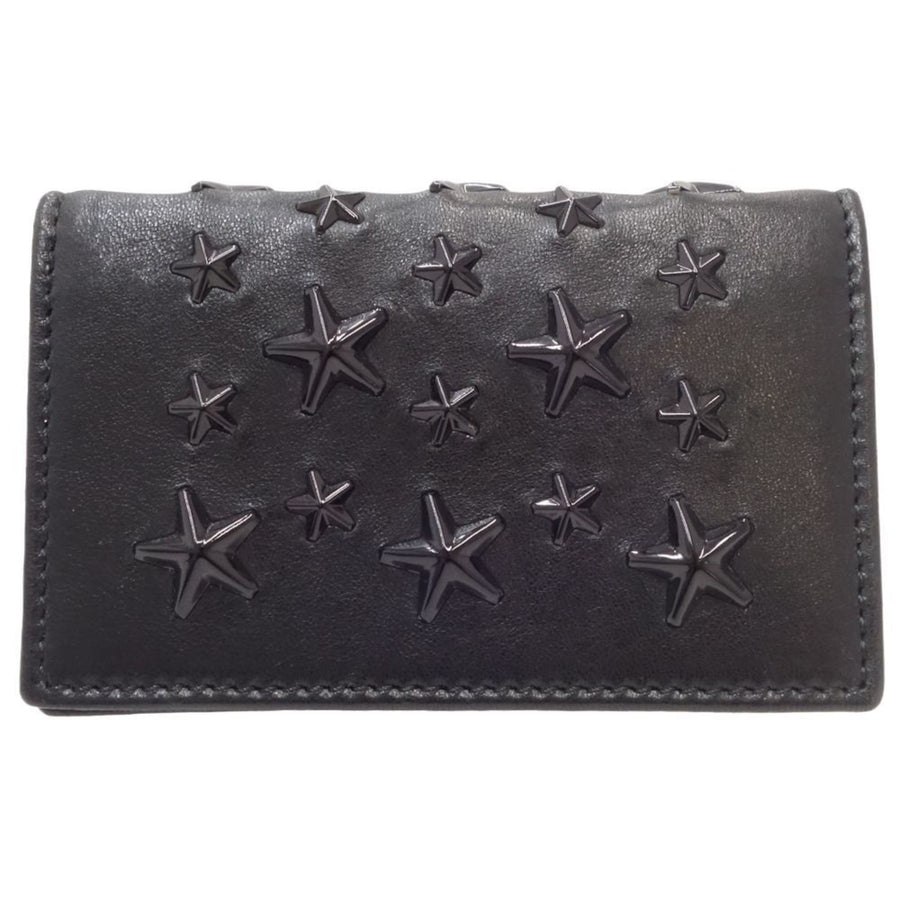 Jimmy Choo Black Leather Star Studs