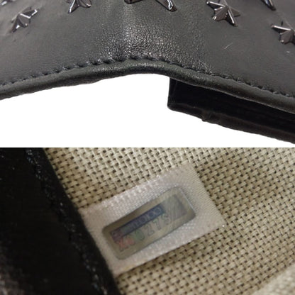 Jimmy Choo Black Leather Star Studs
