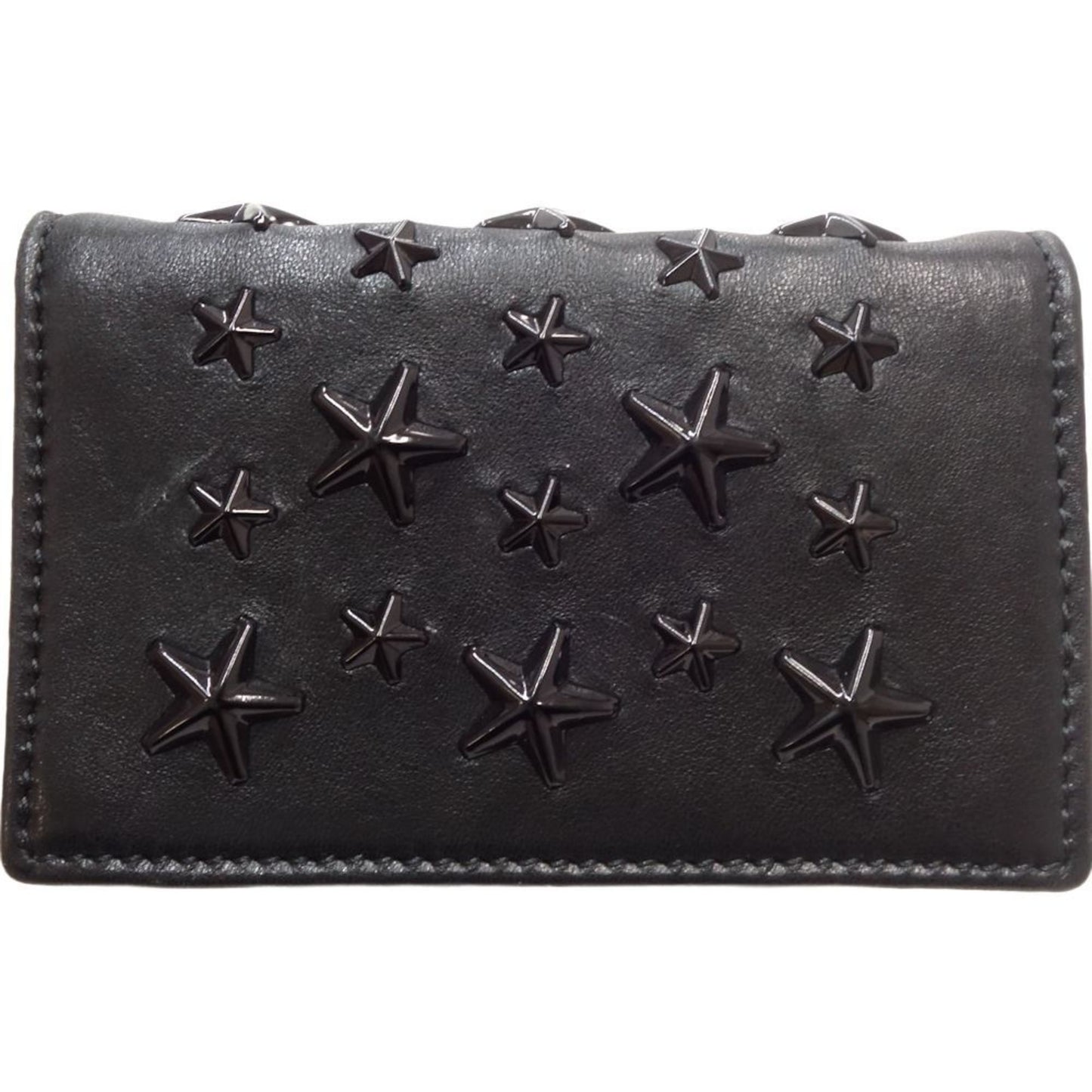 Jimmy Choo Black Leather Star Studs