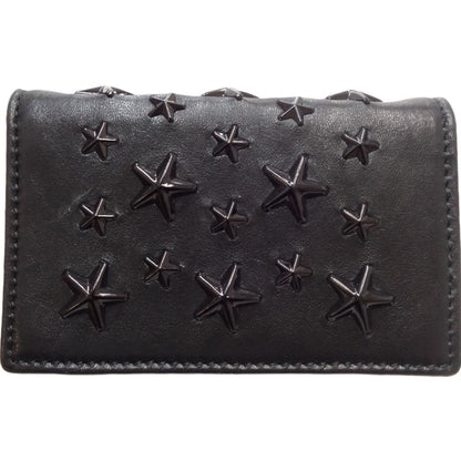 Jimmy Choo Black Leather Star Studs