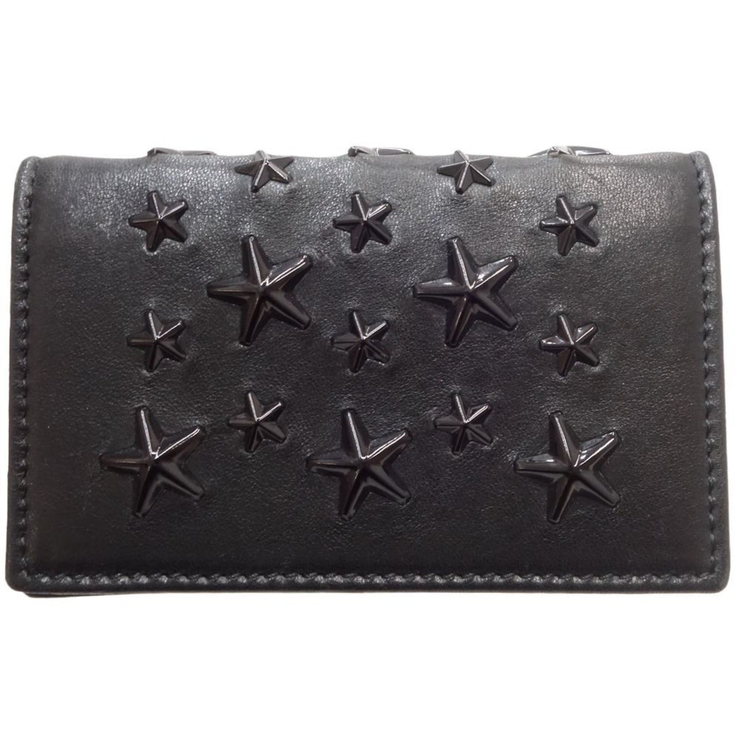 Jimmy Choo Black Leather Star Studs