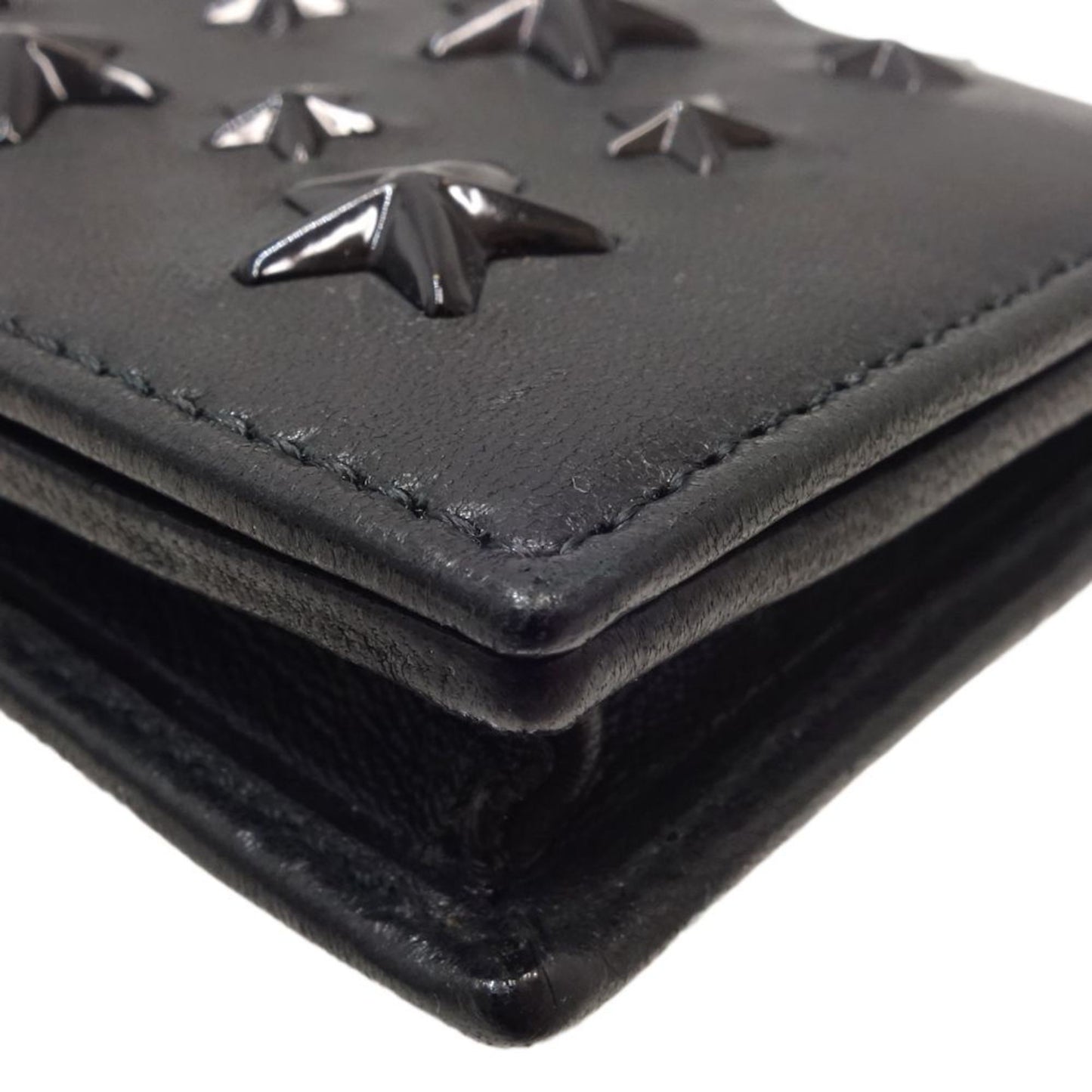 Jimmy Choo Black Leather Star Studs