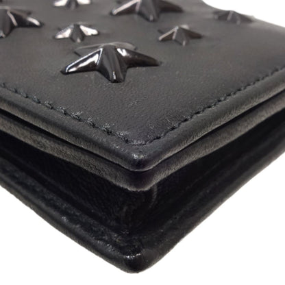 Jimmy Choo Black Leather Star Studs