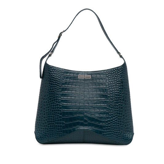 Balenciaga Crocodile Embossed Shoulder Bag (20040)
