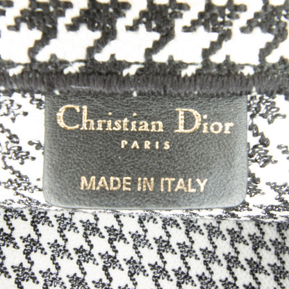 Dior Large Canvas Houndstooth Embroidered Book Tote