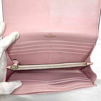 Valentino Garavani Pink Leather V Logo
