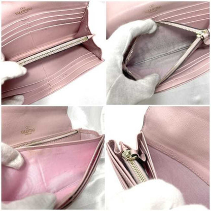 Valentino Garavani Pink Leather V Logo