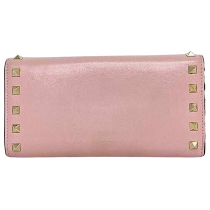 Valentino Garavani Pink Leather V Logo