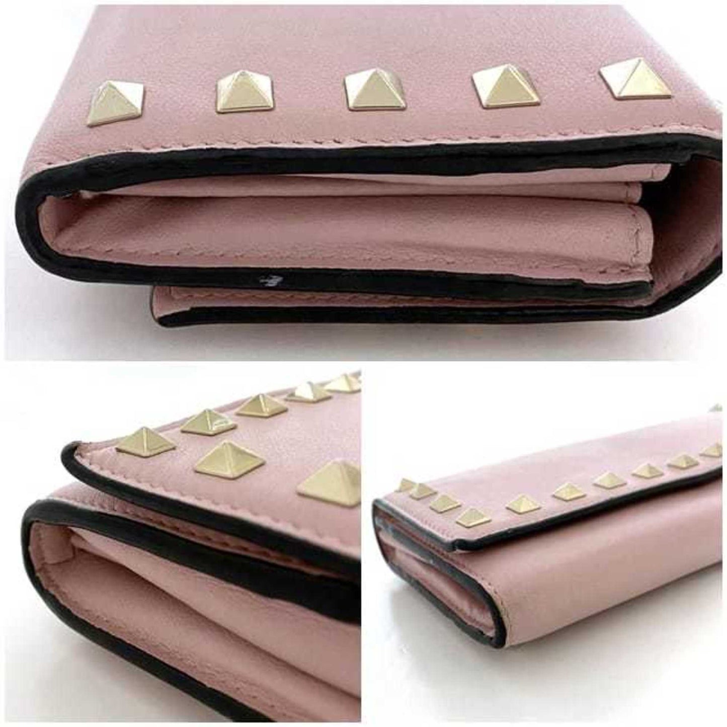 Valentino Garavani Pink Leather V Logo