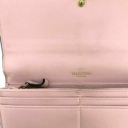 Valentino Garavani Pink Leather V Logo