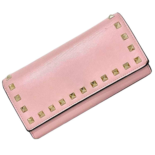 Valentino Garavani Pink Leather V Logo