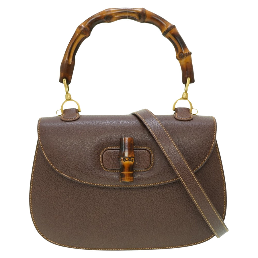 Gucci Brown Leather Bamboo