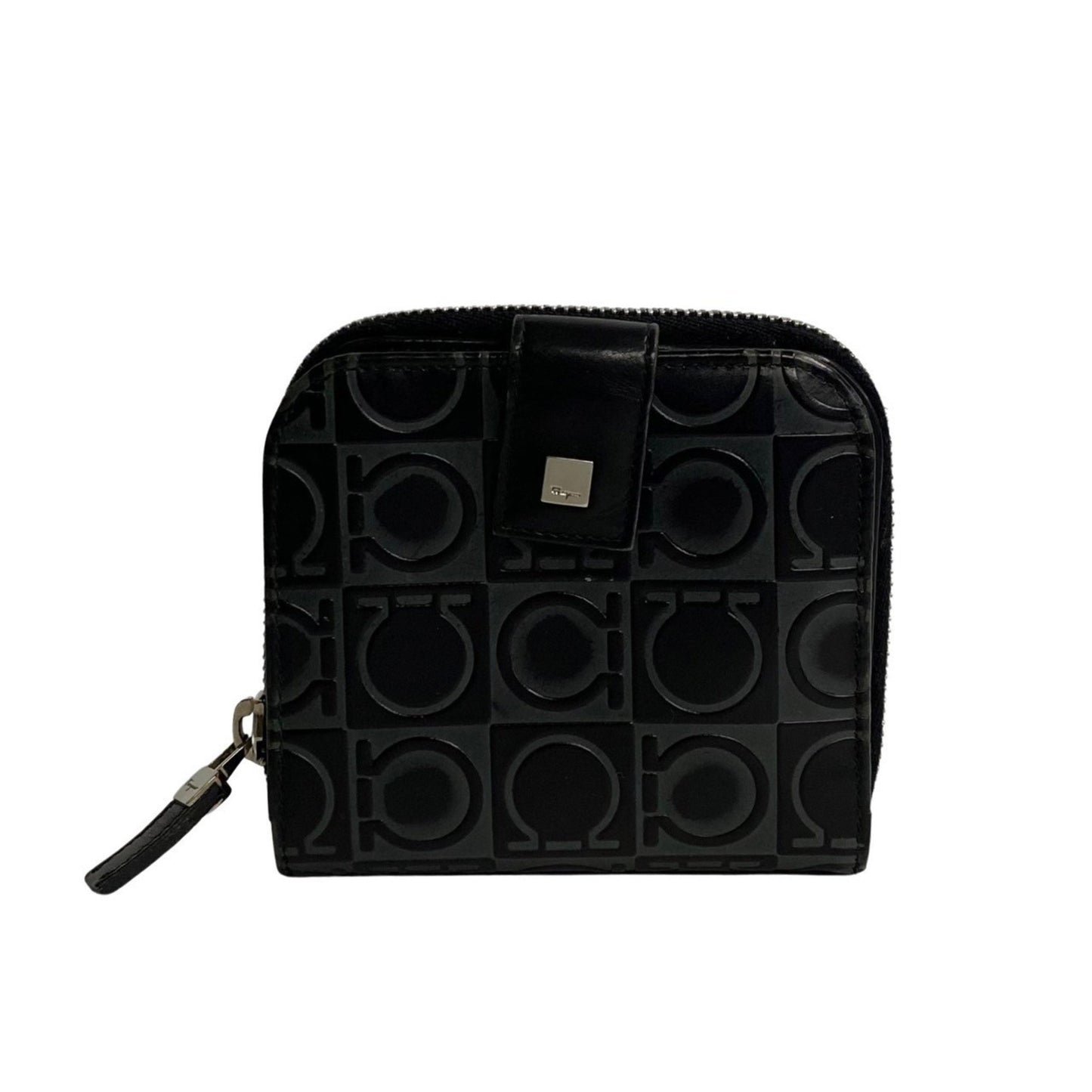 Salvatore Ferragamo Black Leather Gancini