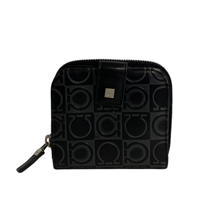 Salvatore Ferragamo Black Leather Gancini