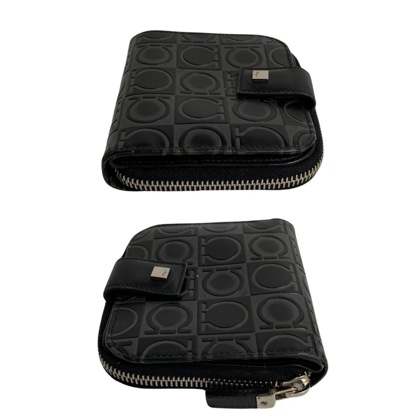 Salvatore Ferragamo Black Leather Gancini