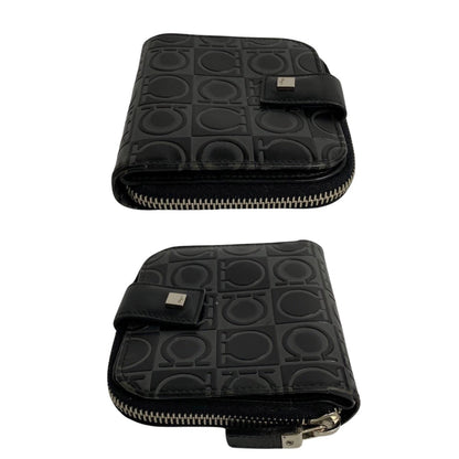 Salvatore Ferragamo Black Leather Gancini