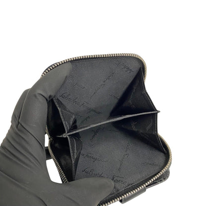 Salvatore Ferragamo Black Leather Gancini