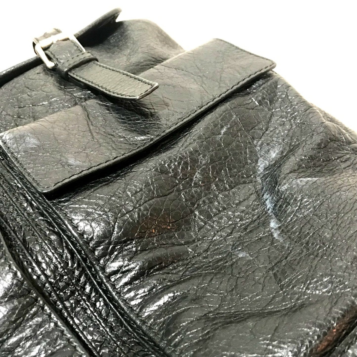 Balenciaga Black Leather Backpack