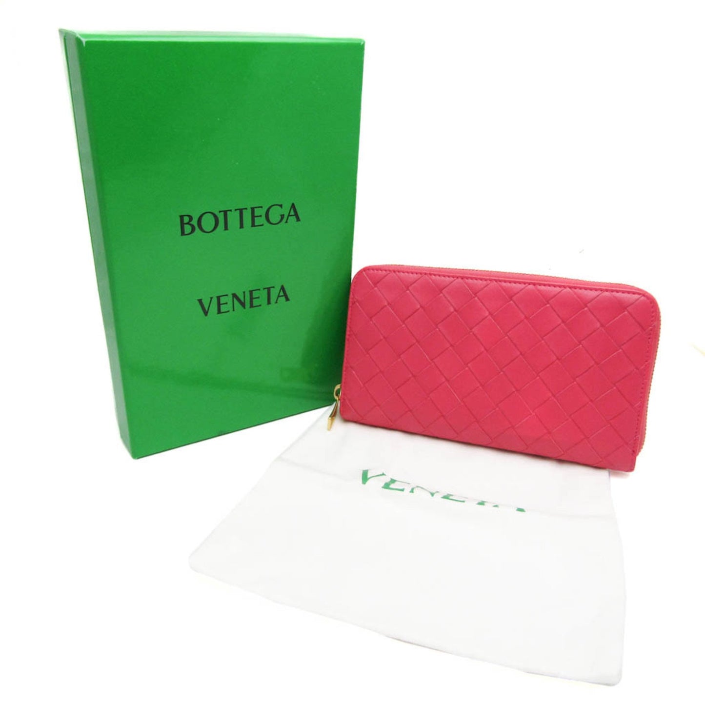 Bottega Veneta Pink Leather Intrecciato