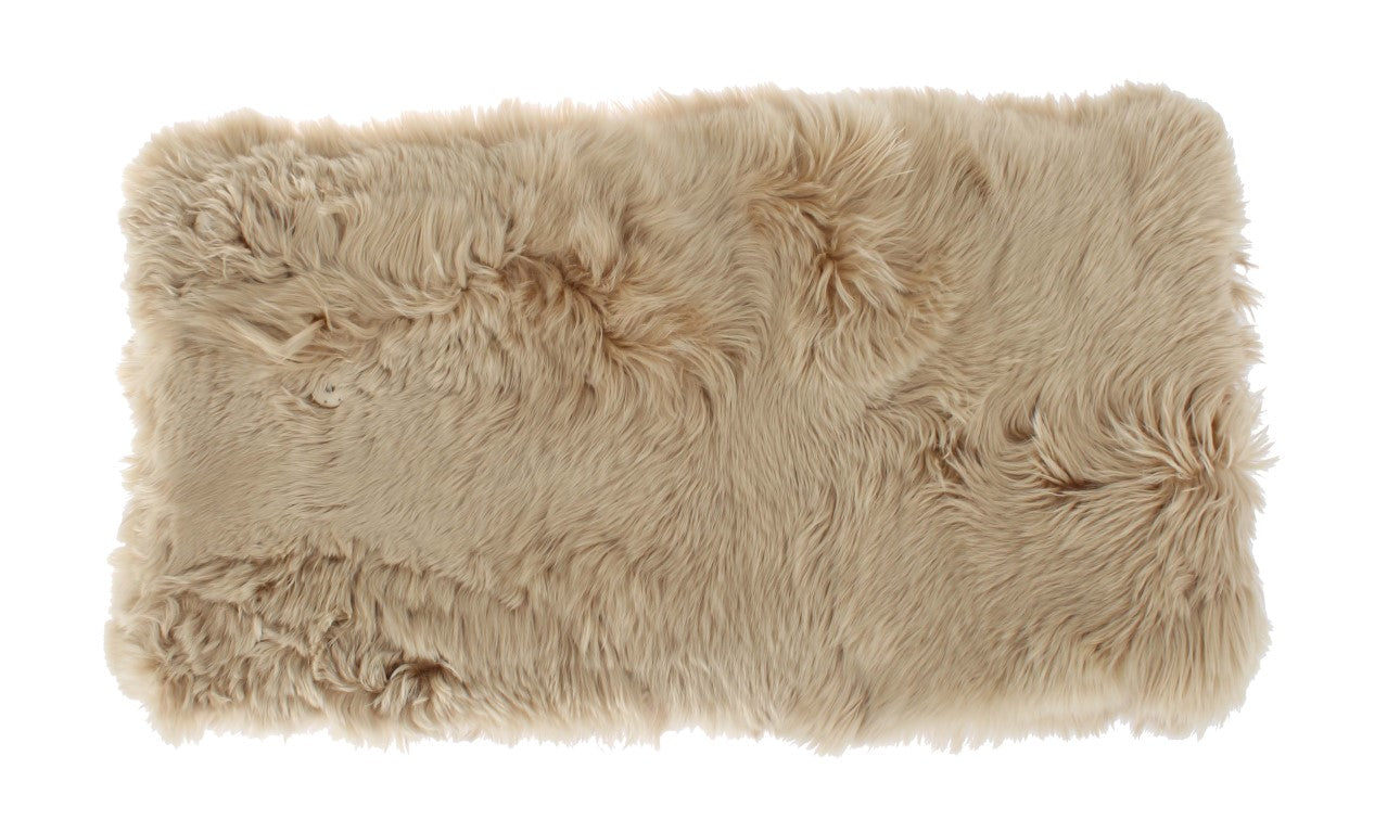 Dolce & Gabbana Elegant Alpaca Fur Shoulder Wrap In Beige